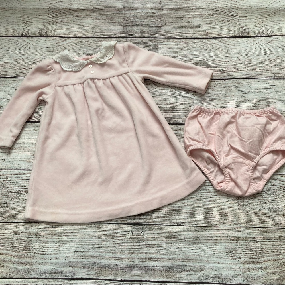 Ralph Lauren Velour Dress and Bloomers Girls 6 Months